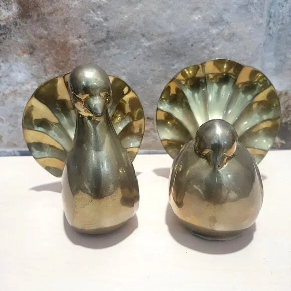 Pair of Vintage Metal Brass Dove Figure Bookends Home Decor - Picture 2 of 10